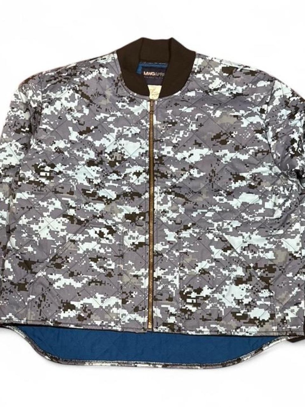 Vintage MWG Digital Camo Blue Bomber Jacket Made in Canada